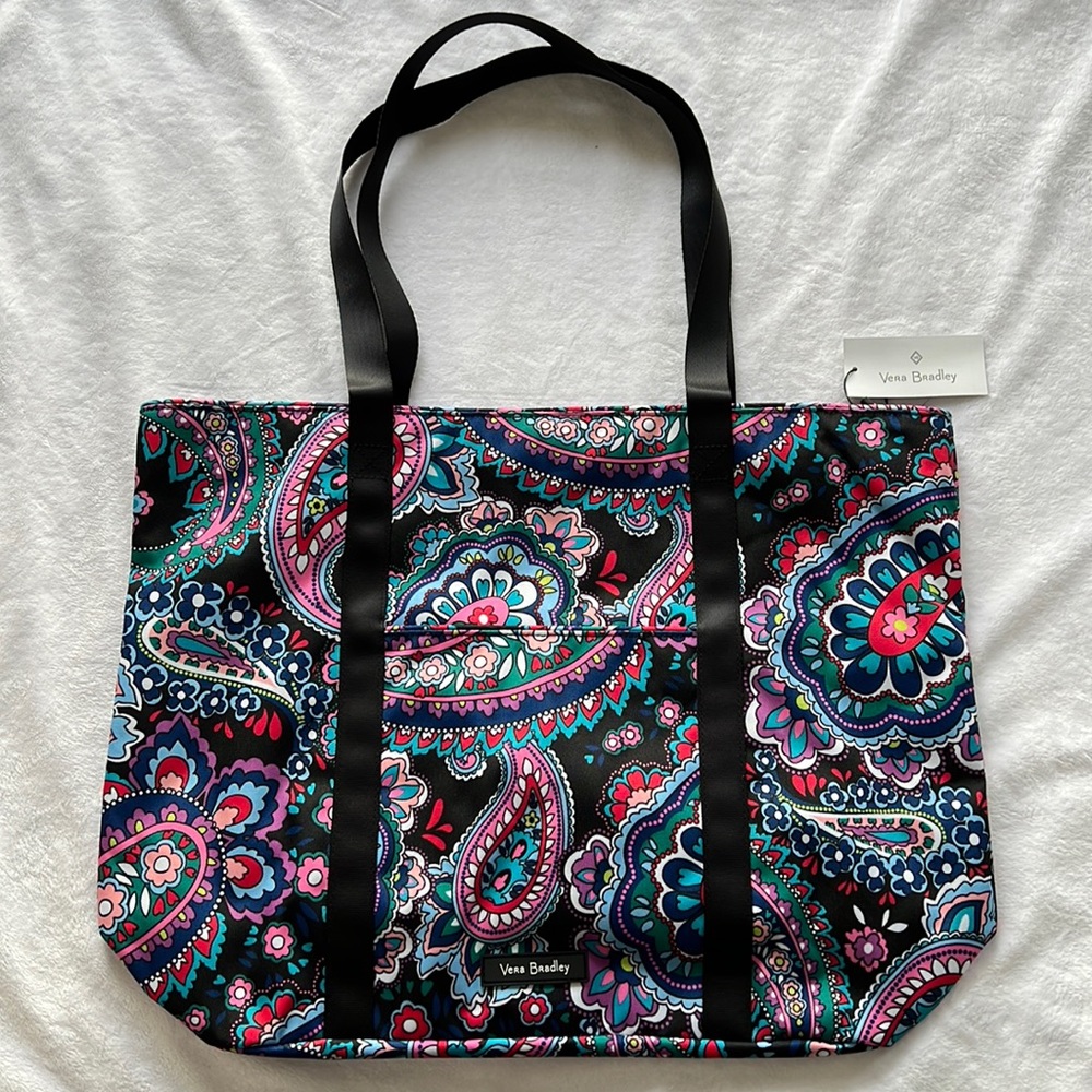 Vera Bradley Lighten Up Vera Tote Bag Haymarket Paisley - Picture 1 of 7